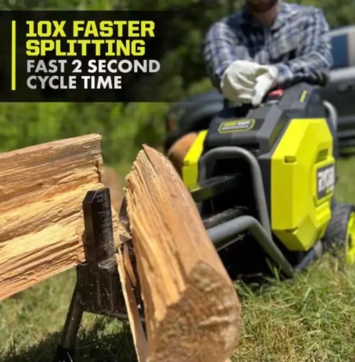 RYOBI 40V HP Brushless 12-Ton Kinetic Log Splitter Rental – Battery & Charger Included
